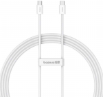 Greito įkrovimo laidas USB-C arba USB-C Baseus Superior 2 100W 2m (baltas)