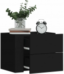 Sieninės naktinės spintelės, 2vnt., juodos spalvos, 45x30x35cm