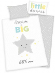 MCU Patalynė bawełniana 100x135 Gwiazdka 6960 Dream Big 40x60 poszewka balta pilka do ł&oacute;żeczka