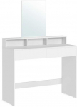 Songmics Vasagle Tualetinis staliukas su dideliu veidrodžiu modernus baltas