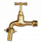 Čiaupas su i&scaron;oriniu sriegiu 1/2" ir jungtimi žarnai 1/2" Bradas, žalvaris