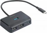USB-C &scaron;akotuvas DELTACO, 5 Gbps, 4x USB-A, juodas / USBC-HUB203 / 1902428