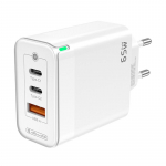 JELLICO sieninis įkroviklis C79 GaN PD 65W 2xUSB-C + 1xUSB QC3.0 Baltas