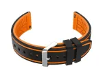 Pacific U14 rubber watch strap - juodas/oranžinis - 20mm