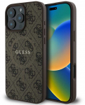 Guess PU Leather 4G Colored Ring MagSafe Apple iPhone 16 Pro Max dėklas telefonui rudos spalvos
