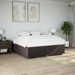 Lova Lovos rėmas be čiužinio, tamsiai rudas, 200x200cm, audinys