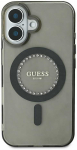 Guess IML Rhinestones MagSafe Apple iPhone 16 - dėklas telefonui juodos spalvos