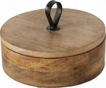 Boltze KABIR apvali dėžutė, mango mediena, &Oslash; 19 cm