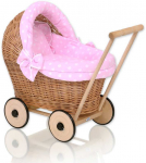 My Sweet Baby Lėlės pintas vežimėlis su rožine patalyne ir pamink&scaron;tinimu