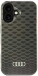 Apple iPhone 16 Audi IML Stitching Pattern MagSafe (AU-IMLMIP16-Q5/D3-BK) dėklas telefonui juodos spalvos