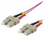 Optinis kabelis DELTACO, 1m, SC-SC Duplex, 50/125, pink / SCSC-71