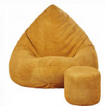 Sėdmai&scaron;is su pufu Mega Dot Velour XL, 90x120 cm, garstyčių spalvos