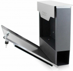 Bituxx Didelė pa&scaron;to dėžutė su laikra&scaron;čių skyriumi, grafitas, 370x370x105 mm