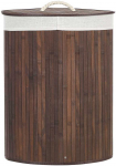 Beliani Krep&scaron;ys MATARA Bamboo Wood Tamsiai Ruda
