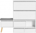 Sobuy Batų lentyna Batų lentyna Batų spintelė Suoliukas su saugykla Prie&scaron;kambario baldai FSR134-W