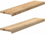 Palangės, 2 vnt, 90x20x2 cm, neapdorotas ąžuolo medienos