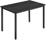 Songmics Vasagle Valgomojo stalas 70 x 110 x 77 cm juodalksnio juodos-matinės juodos spalvos