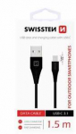 Kabelis USB Swissten 71504403 USB 3.2 Gen 1 (3.1 Gen 1) USB A USB C 1,5 m Juodas