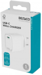 USB-C sieninis įkroviklis DELTACO, 1x USB-C PD, 20 W, baltas / USBC-AC152 / 1903151