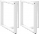 Valgomojo stalo kojelės, 2 vnt., baltos, 70x35x(72-73) cm, plienas, T formos