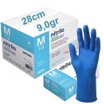 Prailgintos mėlynos nitrilo pir&scaron;tinės Santex Flash Power Nitrile 28 cm, 50 vnt., 9 g - S