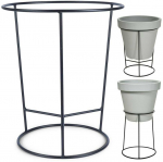 Metalinis vazono stovas, juodas, dvipusis, 45x53cm