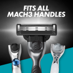 Gillette Mach3 Charcoal Skustuvas Vyrams, 1 Gillette Skustuvas + 5 Keičiamos Galvutės