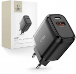 Tech-Protect C20W įkroviklis USB-C PD 20W / USB-A QC 3.0 &ndash; juodas