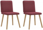 Valgomojo kėdės, 2vnt., raudonojo vyno spalvos, audinys