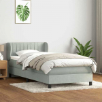 Box Spring Lova su čiužiniu &Scaron;viesiai pilka 90x210 cm Velvet
