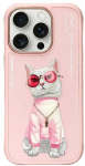 Nimmy Apple iPhone 16 Pro 6.3" dėklas telefonui rožinės spalvos Glasses Cool Cat