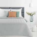 Eurofirany Sidabrinis dekoratyvinis pledas, 170x210 cm lino imitacija, modernus namų dekoras, mink&scaron;tas pledas, jaukus pledas Lovatiesė