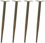 Konsolinio stalo kojelės, kūginės, 4 vnt., natūralus plienas, 72-73 cm, plienas