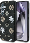 Guess 4G Printed Colored Peony Pattern MagSafe Samsung Galaxy S25 dėklas telefonui juodos spalvos