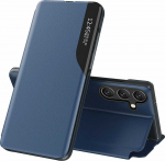 Hurtel Eco Leather View Case Samsung Galaxy S24 FE dėklas telefonui mėlynos spalvos