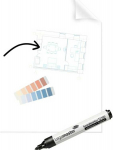 Legamaster &bdquo;Magic Chart Clearboard&ldquo; (skaidri plėvelė) &ndash; ritinėlis su 25 60x80 cm &bdquo;lentelėmis&ldquo; &ndash; statinė plėvelė &ndash; prilimpa prie beveik visų pavir&scaron;ių