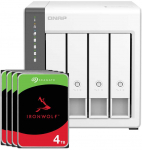 QNAP TS-433-4G 16TB Seagate IronWolf NAS rinkinys, įskaitant 4x 4TB Seagate IronWolf 3,5 colio SATA kietuosius diskus