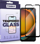 &bdquo;FoneKit&ldquo; grūdintas viso ekrano apsauginis stiklas, &bdquo;Samsung Galaxy XCover7&ldquo;, juodas