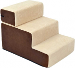 Pawhut 3 pakopų laipteliai augintiniams - smėlio spalvos, 54x40x39cm