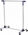 Homcom Drabužių stovas su ratukais, reguliuojamo auk&scaron;čio, i&scaron;traukiamas drabužių laikiklis, nerūdijantis plienas