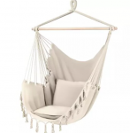 Sėdimas hamakas su pagalvėmis, smėlio spalvos