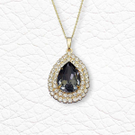 Diamond Sky Jewelry Kaklo papuo&scaron;alas moterims DiamondSky "Jasmine (Sidabrinis Night)" su Swarovski kristalais