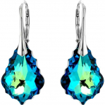 Diamond Sky Jewelry Sidabriniai auskarai moterims DiamondSky &bdquo;Baroque V (Bermuda Mėlyna)&ldquo; su Swarovski kristalais