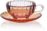 Festa Italia Puodelis su lėk&scaron;tute 210ml i&scaron; stiklo,rusvas