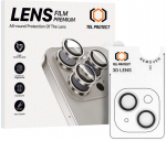 Grūdintas stiklas Tel Protect 3D Lens skirtas Apple iPhone 15/15 Plus skaidrus (objektyvui 2 vnt)