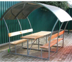 Pavėsinė GRACIJA (ilgis 2m) danga 6mm, Polikarbonato spalva: PILKAS