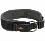 Trixie Premium klasės, &scaron;unų antkaklis, juodas/grafito spalvos, XS-S: 27-35 cm/25 mm, platus austinis dirželis