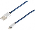S-Conn S/CONN 14-50016, 0,3 m, &bdquo;Lightning&ldquo;, USB A, Mėlynas, Tiesus, Tiesus