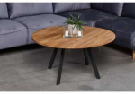TORI &Oslash;110 ąžuolinis apvalus žurnalinis staliukas : Apdaila - Be apdailos, Auk&scaron;tis - 46cm
