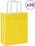 Popieriniai mai&scaron;eliai 50vnt. su rankenomis, geltonos 18x8x22 cm